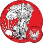 USA American Silver Eagle Walking Liberty RED SPACE series SPACE EDITION $1 Dollar Silver Coin 2019 Galvanic plated 1 oz